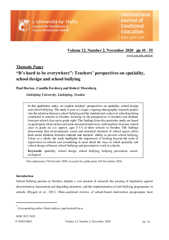 (PDF) "It's hard to be everywhere": Teachers' perspectives on ...