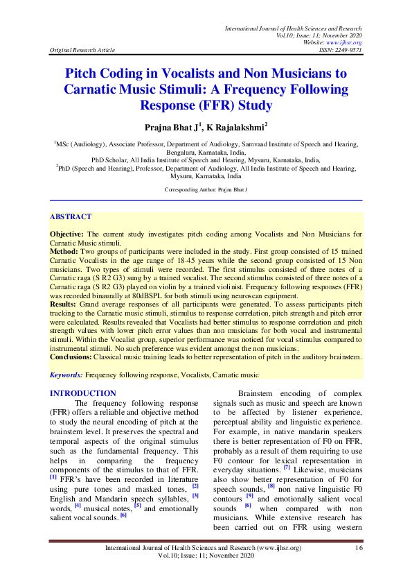(PDF) Pitch Coding in Vocalists and Non Musicians to Carnatic Music ...