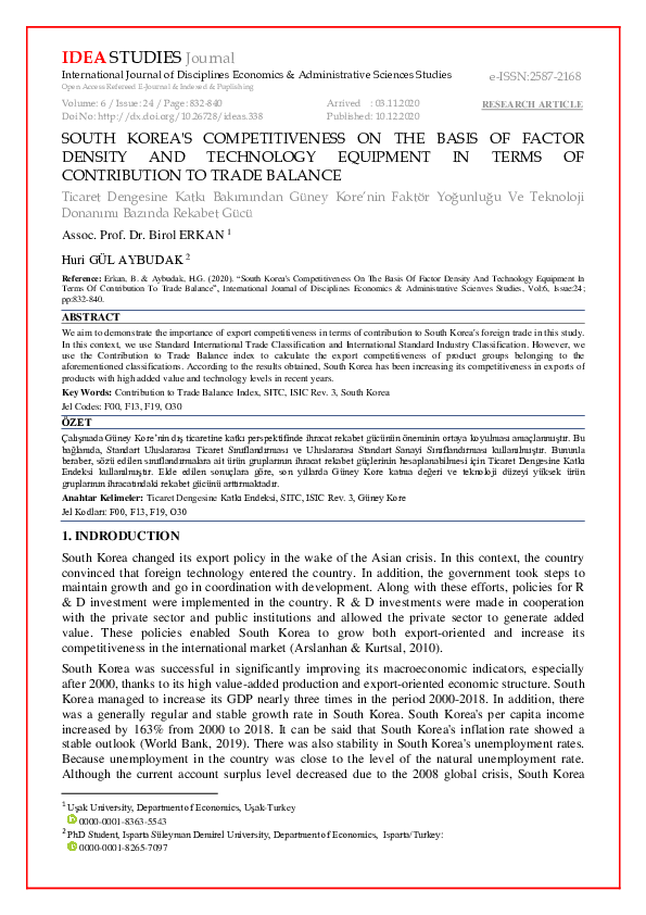 (PDF) South Korea's competitiveness on the basis of factor density and ...