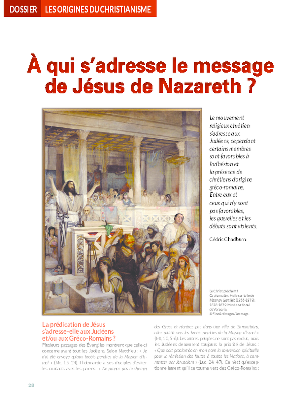 (PDF) A qui s'adresse le message de Jésus de Nazareth ? CC CHADBURN