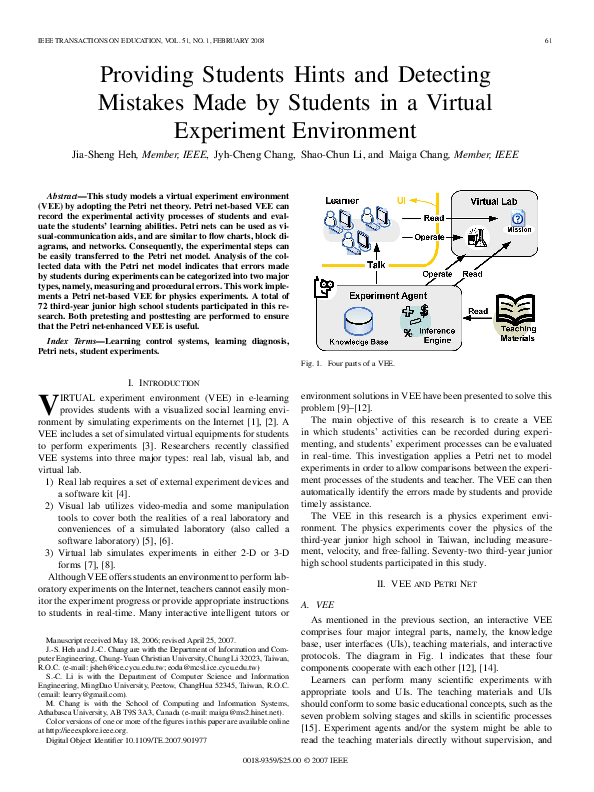 (PDF) Providing Students Hints and Detecting Mistakes Made by Students ...