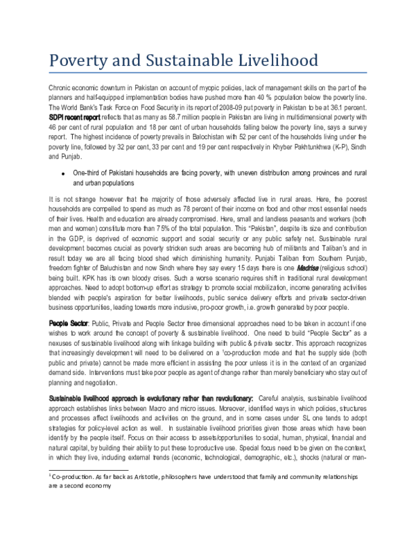 (DOC) Poverty and Sustainable Livelihood