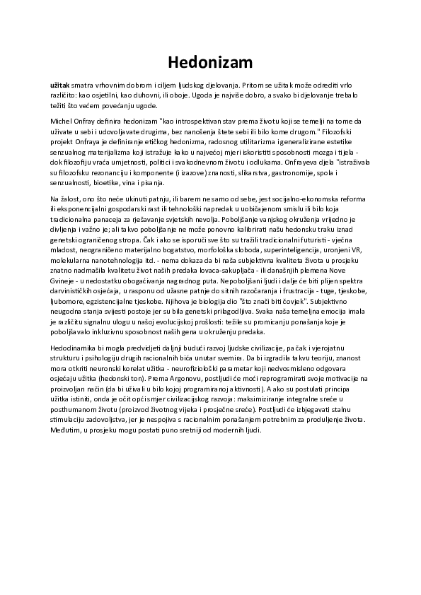 Hedonism lifestyle essay picture