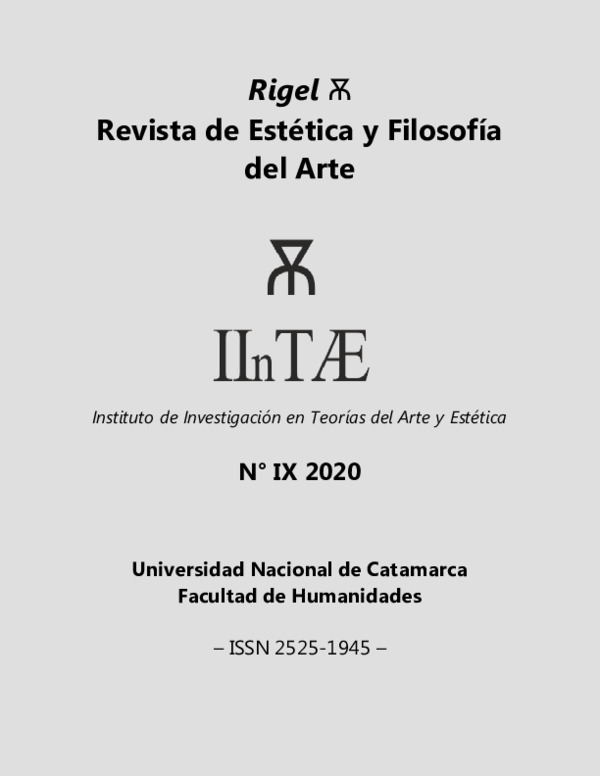 (PDF) Rigel Ѫ Revista de Estética y Filosofía del Arte N° IX 2020