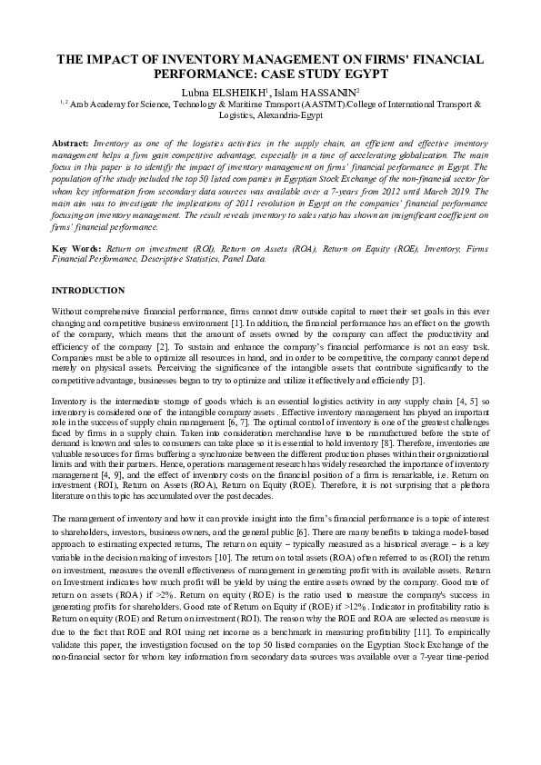 (DOC) THE IMPACT OF INVENTORY MANAGEMENT ON FIRMS' FINANCIAL ...