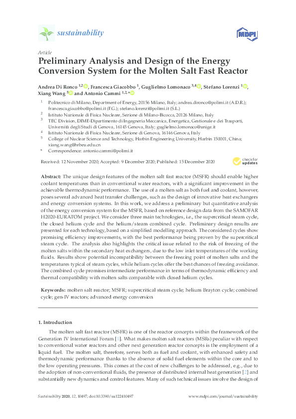 (PDF) Preliminary Analysis and Design of the Energy Conversion System ...