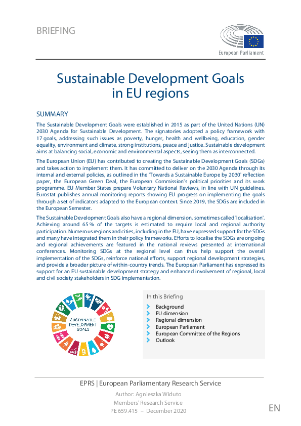 (PDF) Sustainable Development Goals in EU regions