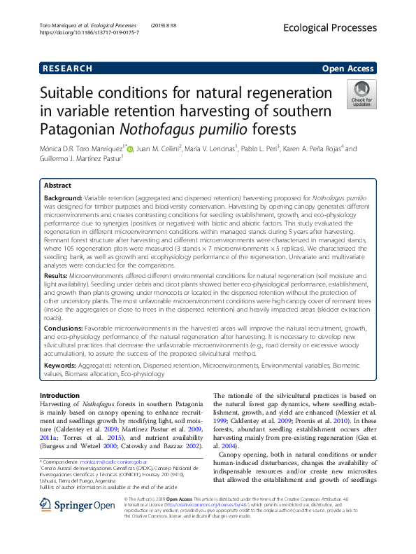 (PDF) Suitable conditions for natural regeneration in variable ...