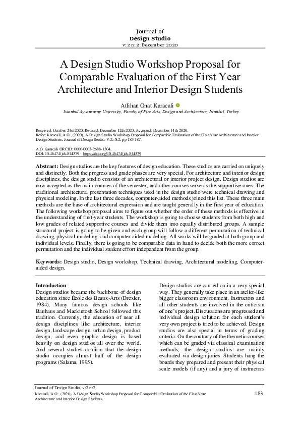 (PDF) A Design Studio Workshop Proposal for Comparable Evaluation of ...