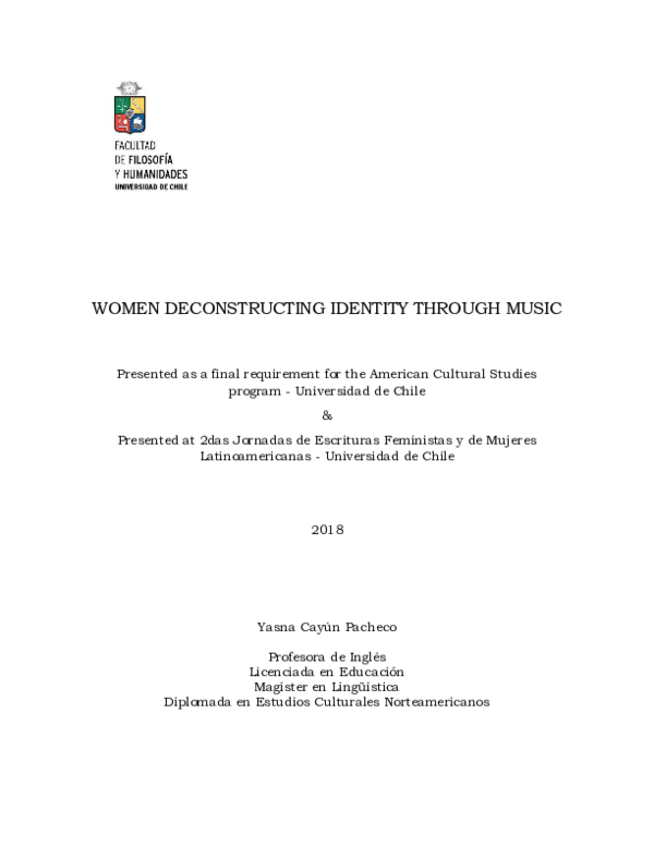 (DOC) WOMEN DECONSTRUCTING IDENTITY THROUGH MUSIC