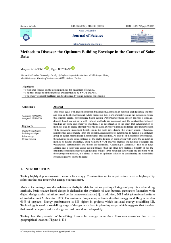 (PDF) Methods to Discover the Optimum Building Envelope in the Context ...