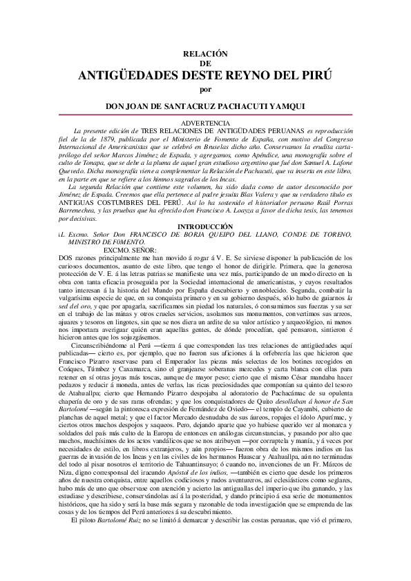 (PDF) ANTIGÜEDADES DESTE REYNO DEL PIRÚ por DON JOAN DE SANTACRUZ