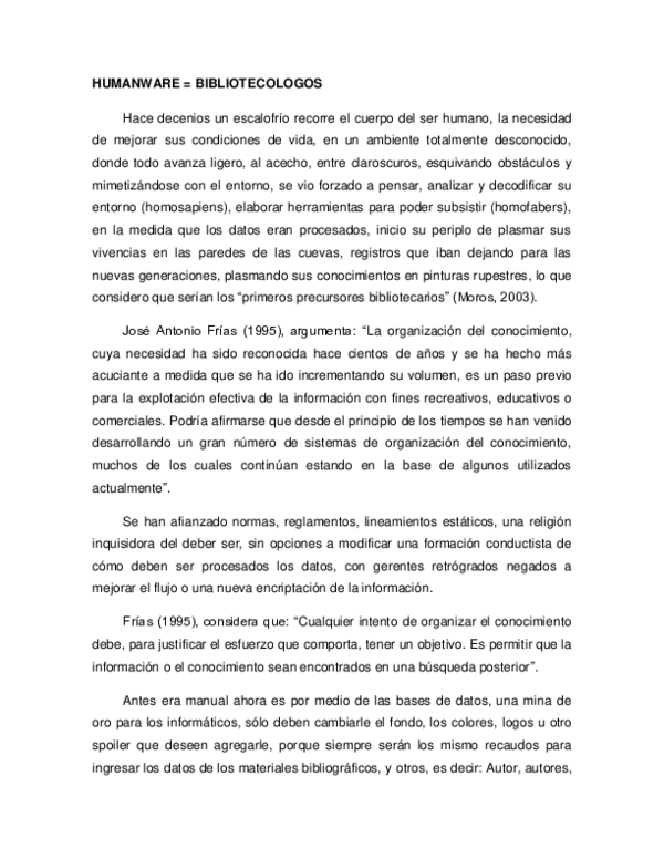 (PDF) HUMANWARE = BIBLIOTECOLOGOS Fernando Antonio F A S G Salas