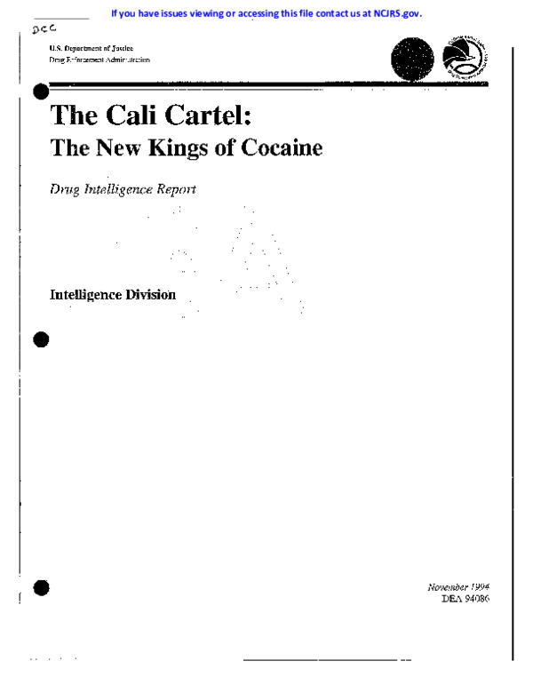 (PDF) '. The Cali Cartel: The New Kings of Cocaine Drug Intelligence Report