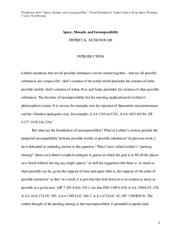 (PDF) Space, Monads, and Incompossibilty