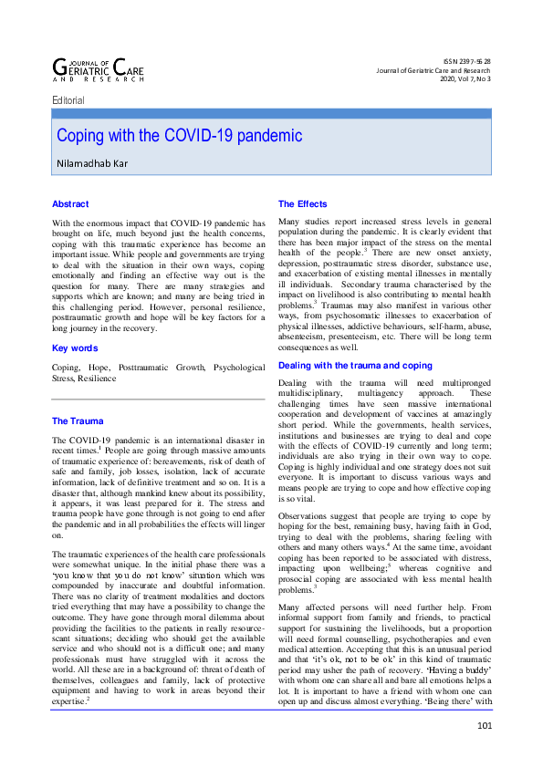 (PDF) Coping with the COVID-19 pandemic
