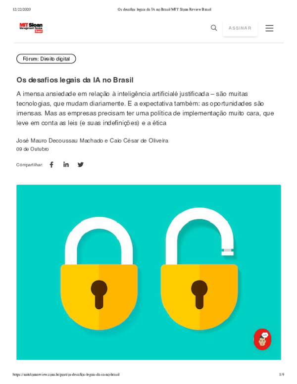 (PDF) Os desafios legais da IA no Brasil