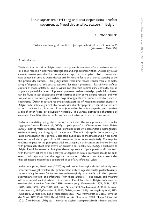 (PDF) Lithic taphonomic refitting and post-depositional artefact ...