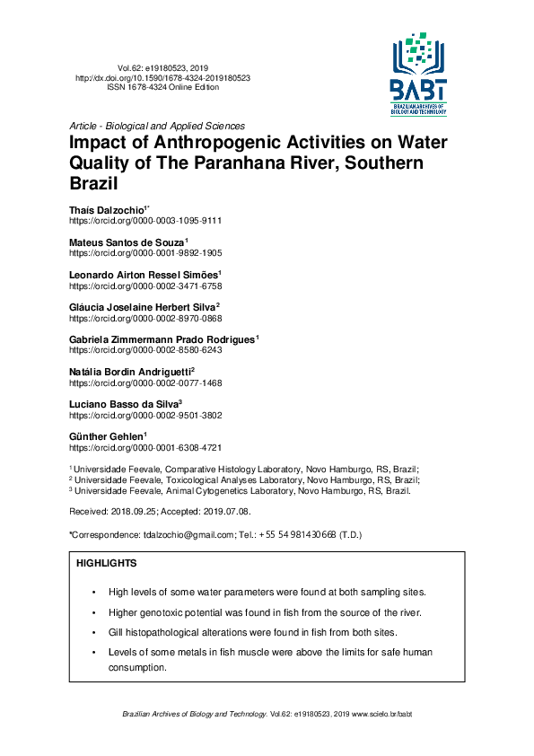 (PDF) Impact of Anthropogenic Activities on Water Quality of The ...