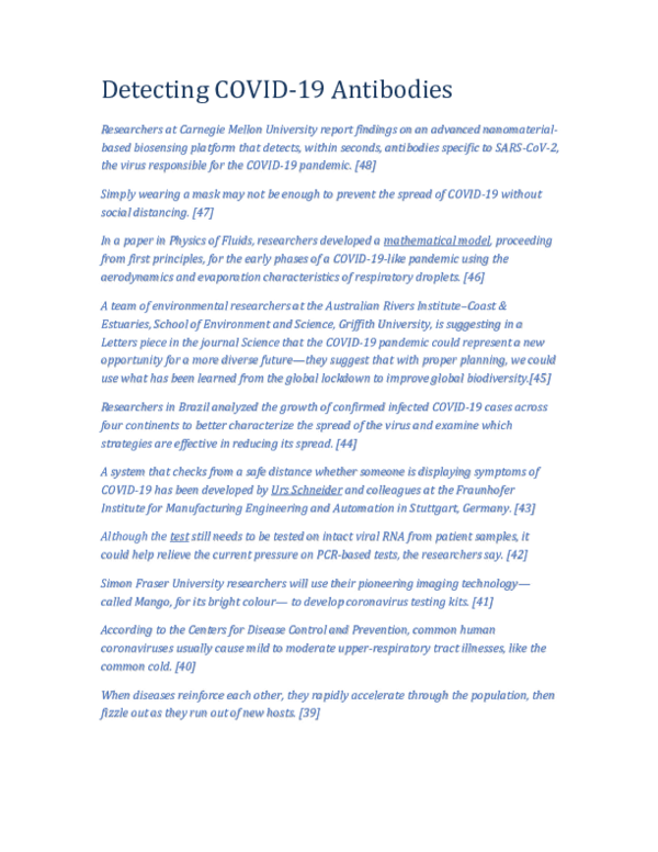 Detecting COVID-19 Antibodies