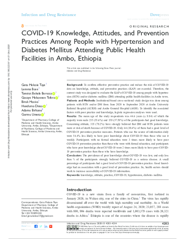 (PDF) . idr 283999 covid 19 knowledge attitudes and prevention ...