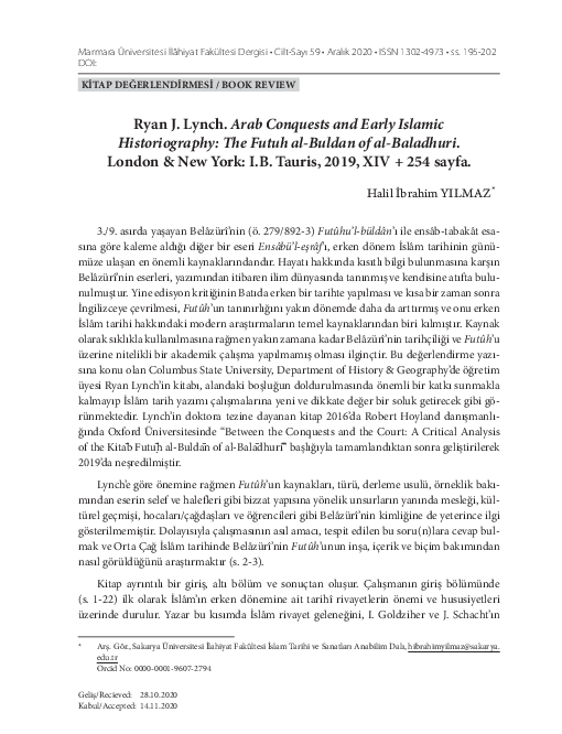 (PDF) Ryan J. Lynch. Arab Conquests and Early Islamic Historiography ...