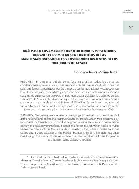 (PDF) Análisis de los amparos constitucionales presentados durante el ...