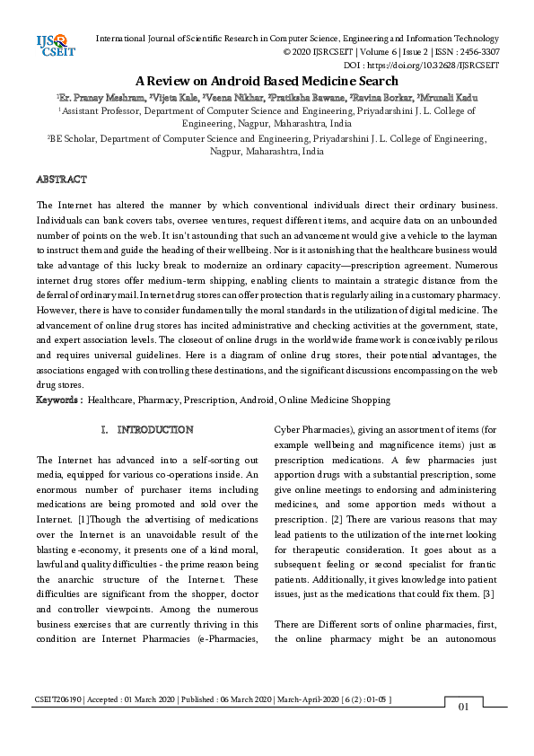 (PDF) A Review on Android Based Medicine Search