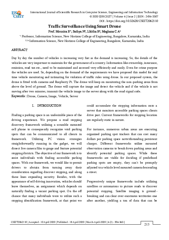 (PDF) Traffic Surveillance Using Smart Drone