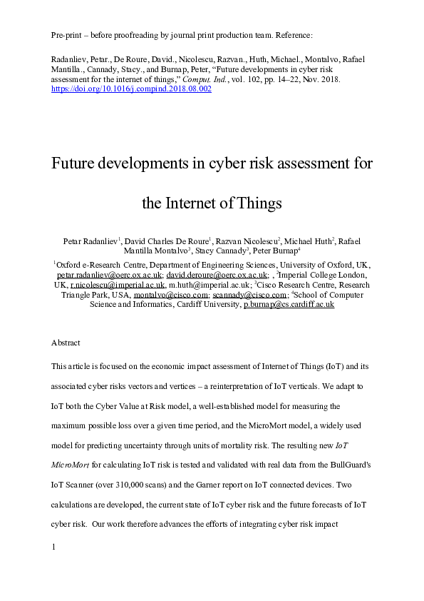 (DOC) Future developments in cyber risk assessment for the Internet of ...