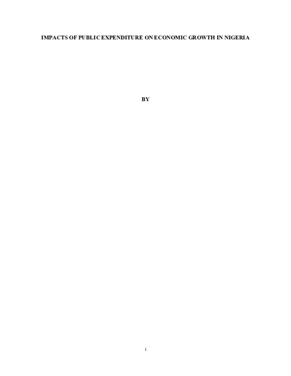 (DOC) IMPACTS OF PUBLIC EXPENDITURE ON ECONOMIC GROWTH IN NIGERIA