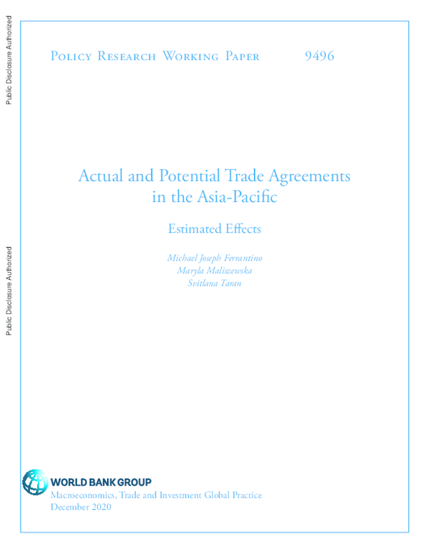 (PDF) Actual and Potential Trade Agreements in the Asia-Pacific ...
