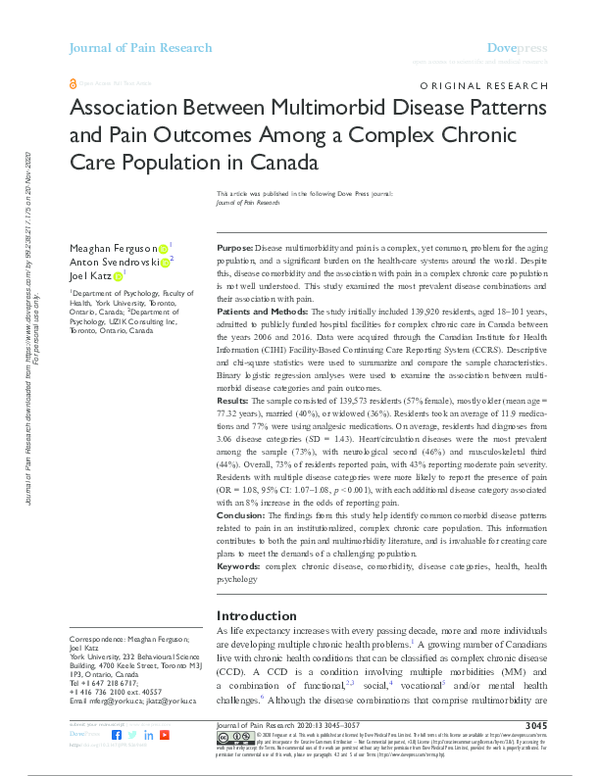 (PDF) Association Between Multimorbid Disease Patterns and Pain ...