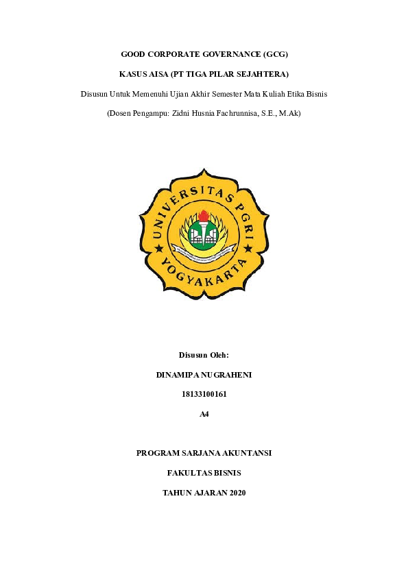 (DOC) GOOD CORPORATE GOVERNANCE (GCG) KASUS AISA (PT TIGA PILAR SEJAHTERA