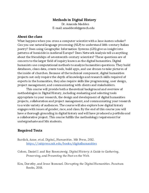 (PDF) Methods in Digital History Amanda Madden Academia.edu
