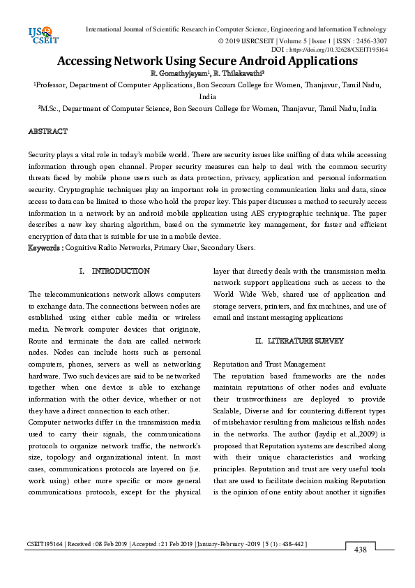 (PDF) Accessing Network Using Secure Android Applications