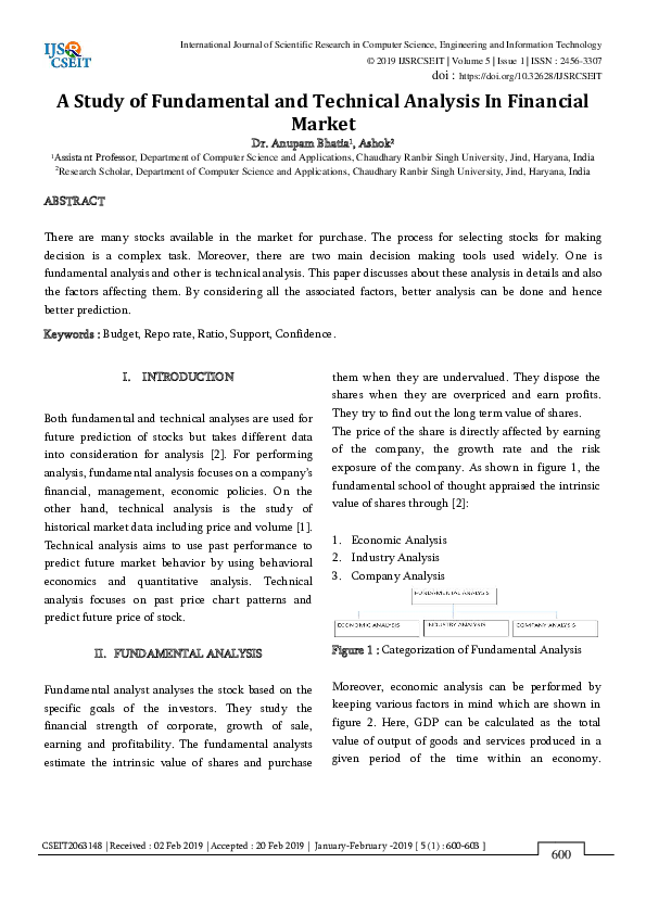 (PDF) A Study of Fundamental and Technical Analysis In Financial Market