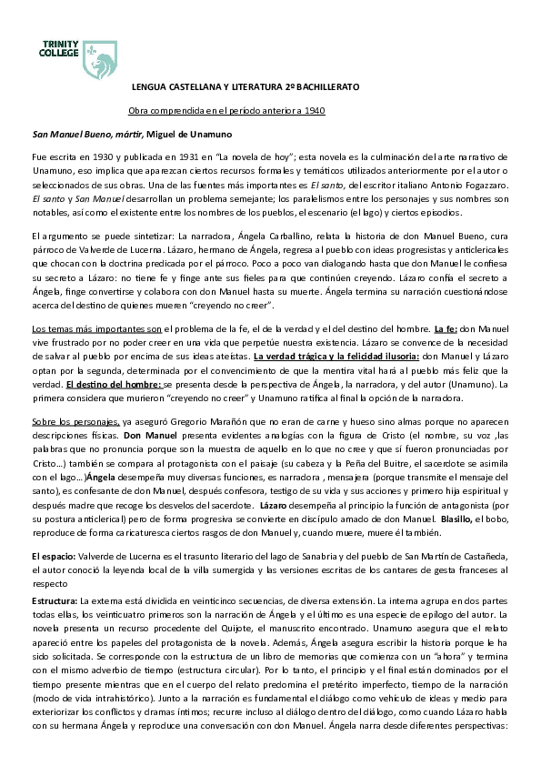 (DOC) San Manuel Bueno Mártir análisis Sara del Pozo Academia.edu