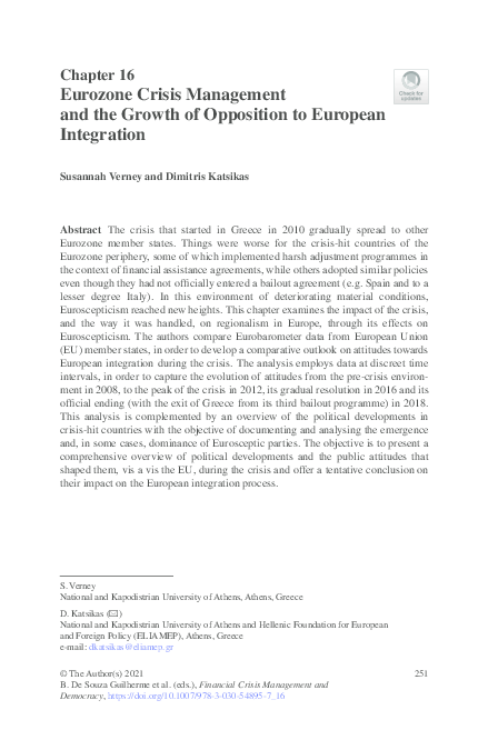 (PDF) Eurozone Crisis Management and the Growth of Opposition to ...