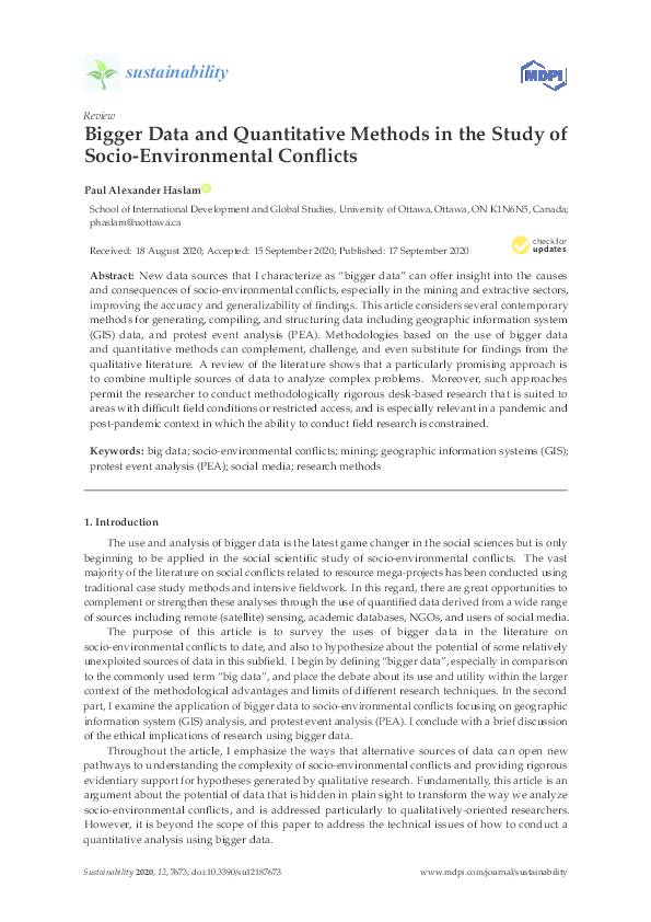 (PDF) Bigger Data and Quantitative Methods in the Study of Socio ...