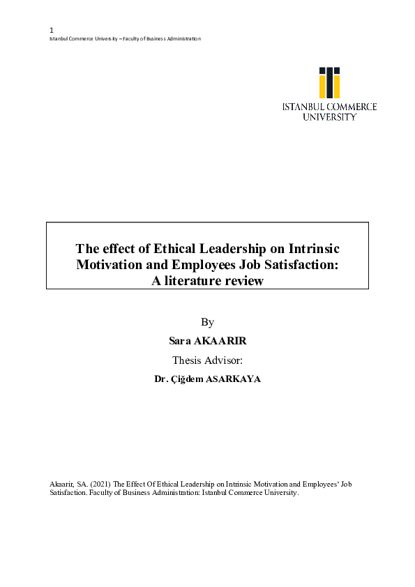 (DOC) The Effect Of Ethical Leadership on Intrinsic Motivation and ...