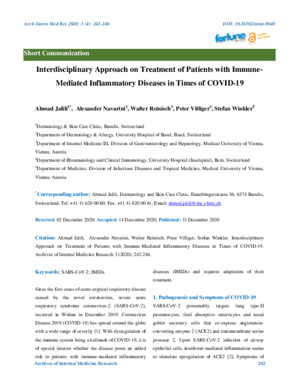 (PDF) Approach on Treatment of Patients with Immune-Mediated ...