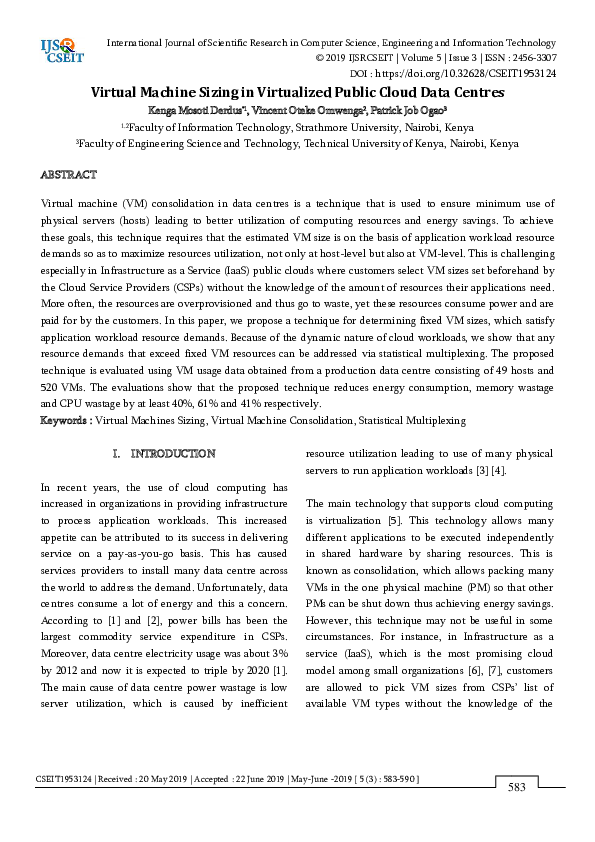 (PDF) Virtual Machine Sizing in Virtualized Public Cloud Data Centres