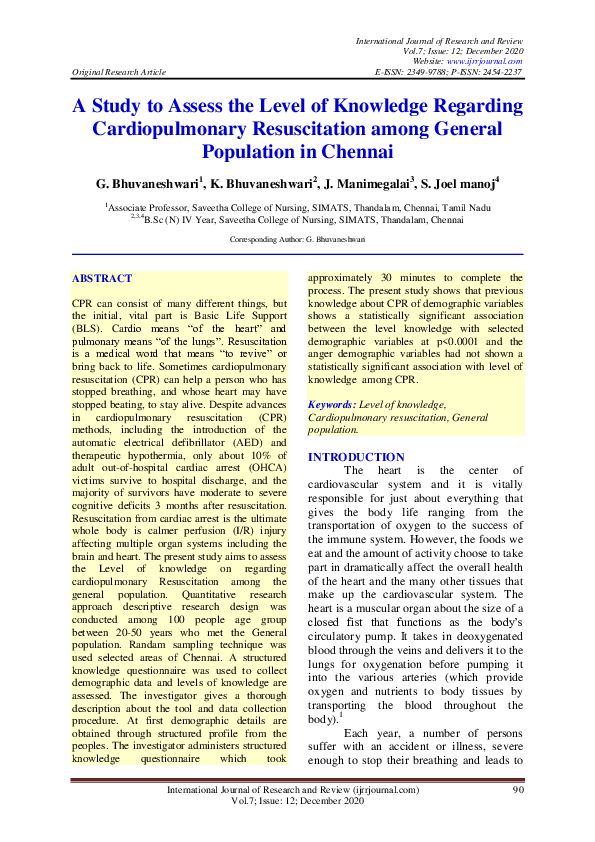 (PDF) A Study to Assess the Level of Knowledge Regarding ...
