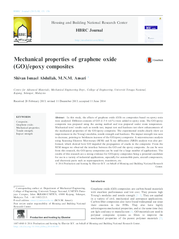(PDF) Mechanical properties of graphene oxide (GO)/epoxy composites
