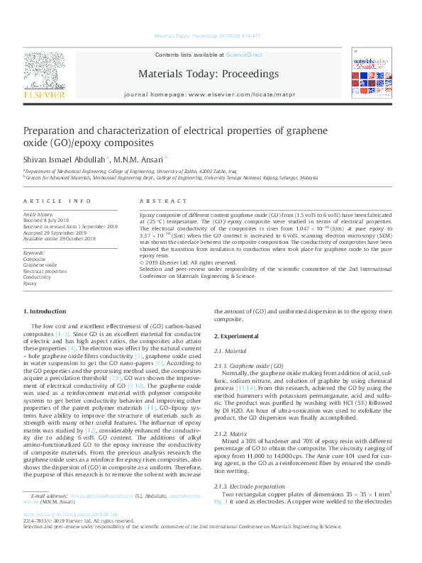 (PDF) Preparation and characterization of electrical properties of ...