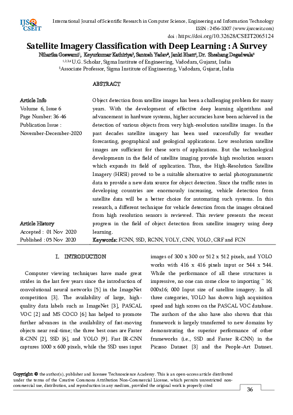 (PDF) Satellite Imagery Classification with Deep Learning : A Survey
