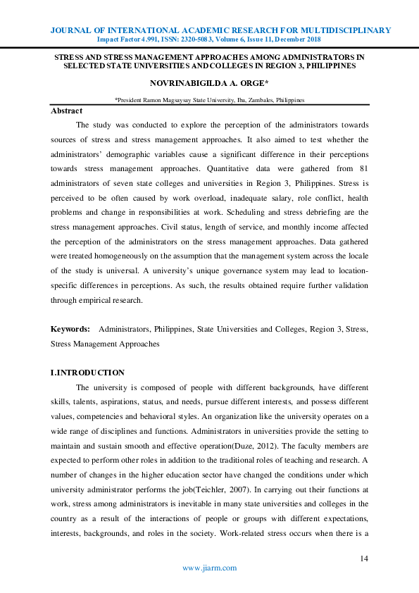 Stress management problem statement picture
