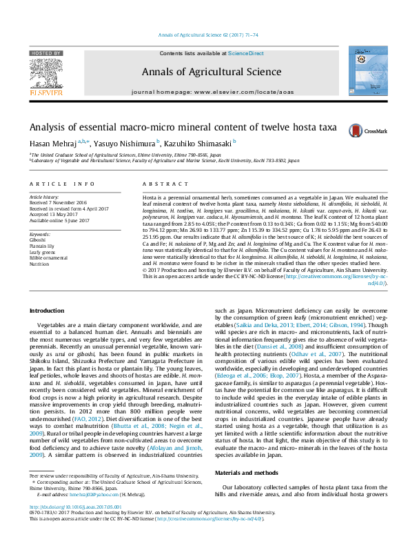 (PDF) Analysis of essential macro-micro mineral content of twelve hosta ...