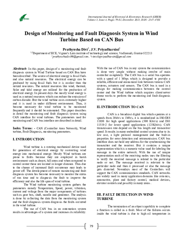 (PDF) Design of Monitoring and Fault Diagnosis System in Wind Turbine ...